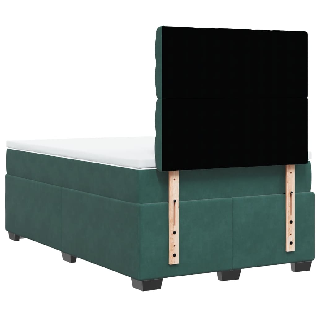 Boxspring met matras fluweel donkergroen 120x190 cm is nu te koop bij PeponiXL, paradijselijk wonen!