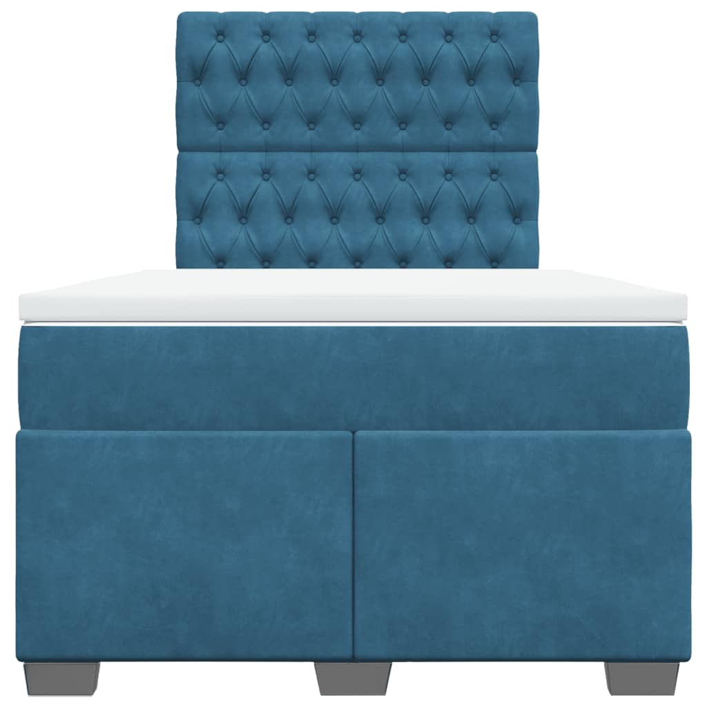 Boxspring met matras fluweel blauw 120x190 cm is nu te koop bij PeponiXL, paradijselijk wonen!