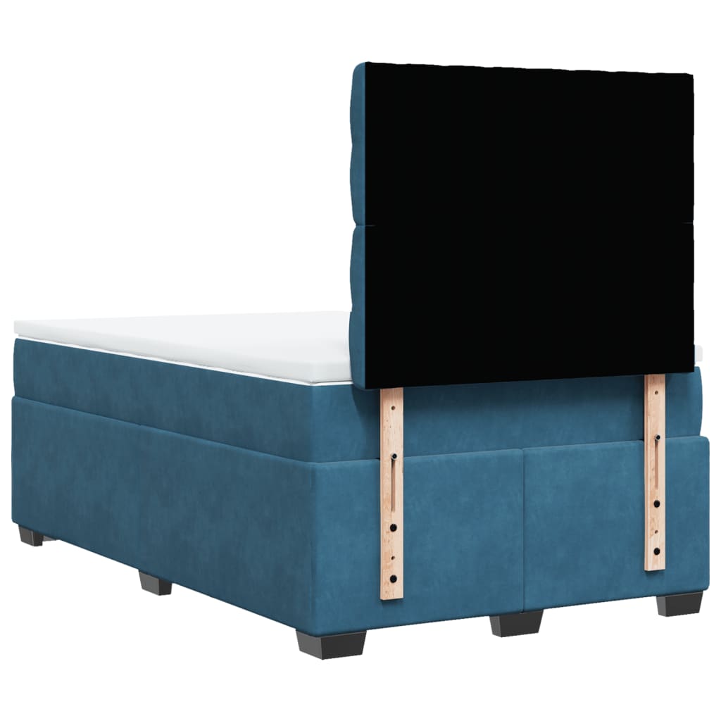 Boxspring met matras fluweel blauw 120x190 cm is nu te koop bij PeponiXL, paradijselijk wonen!
