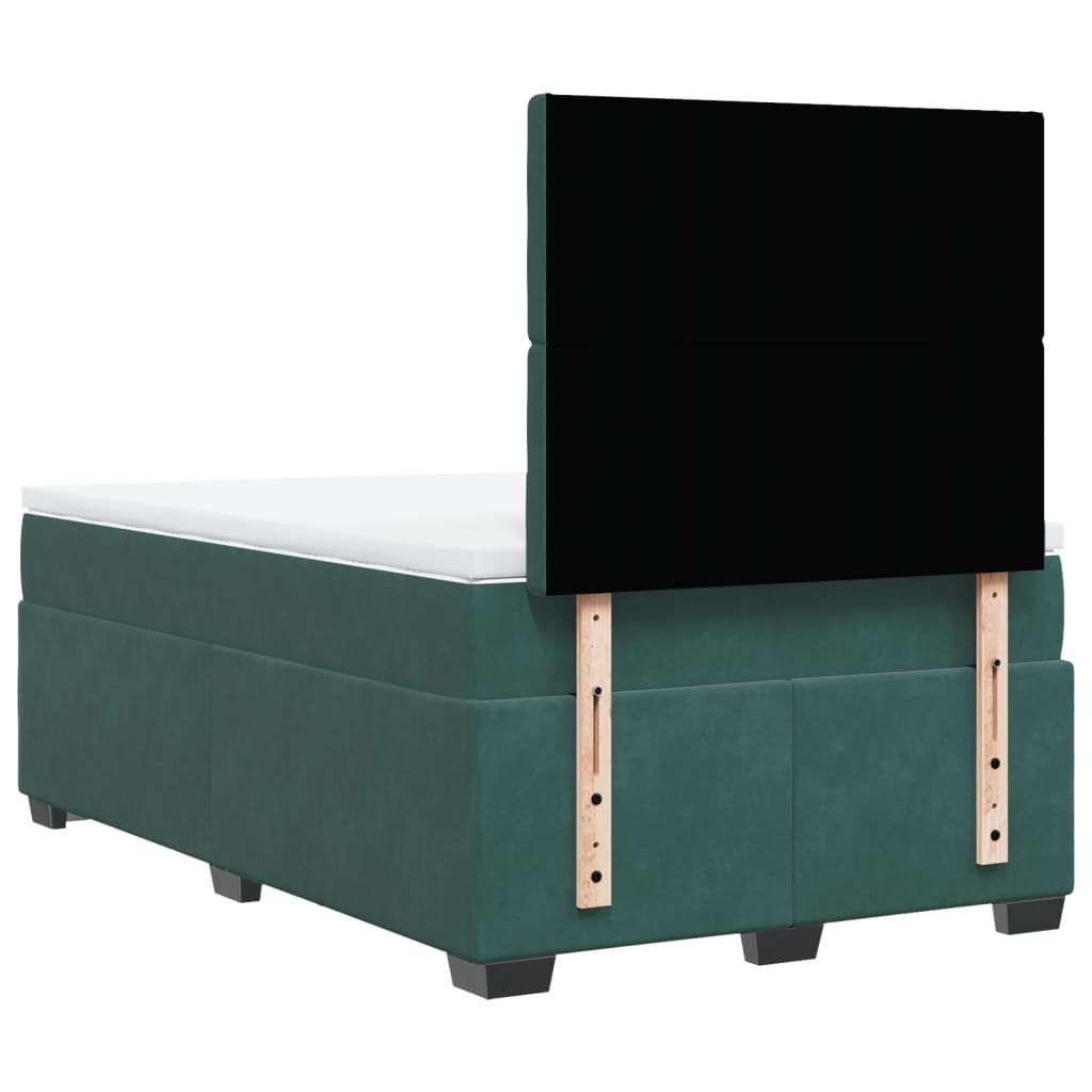 Boxspring met matras fluweel donkergroen 120x190 cm is nu te koop bij PeponiXL, paradijselijk wonen!