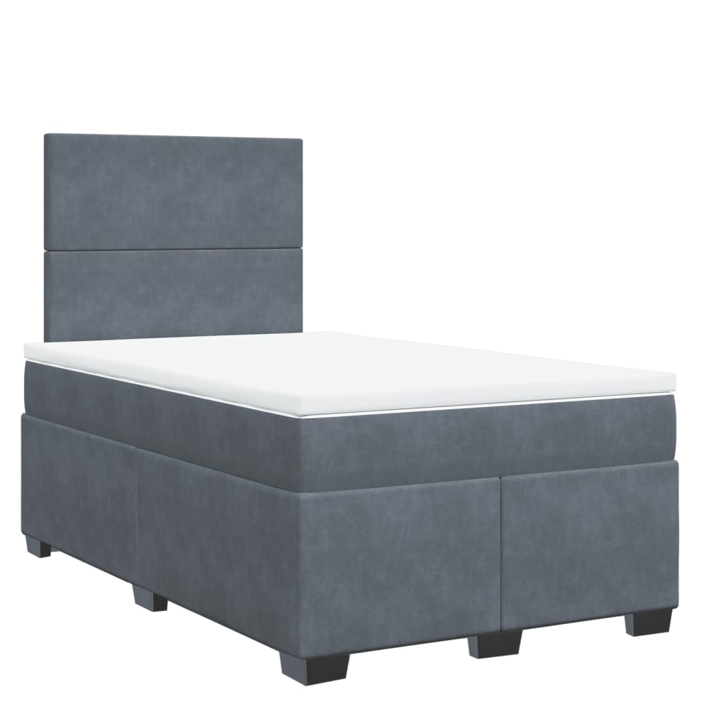 Boxspring met matras fluweel donkergrijs 120x200 cm is nu te koop bij PeponiXL, paradijselijk wonen!