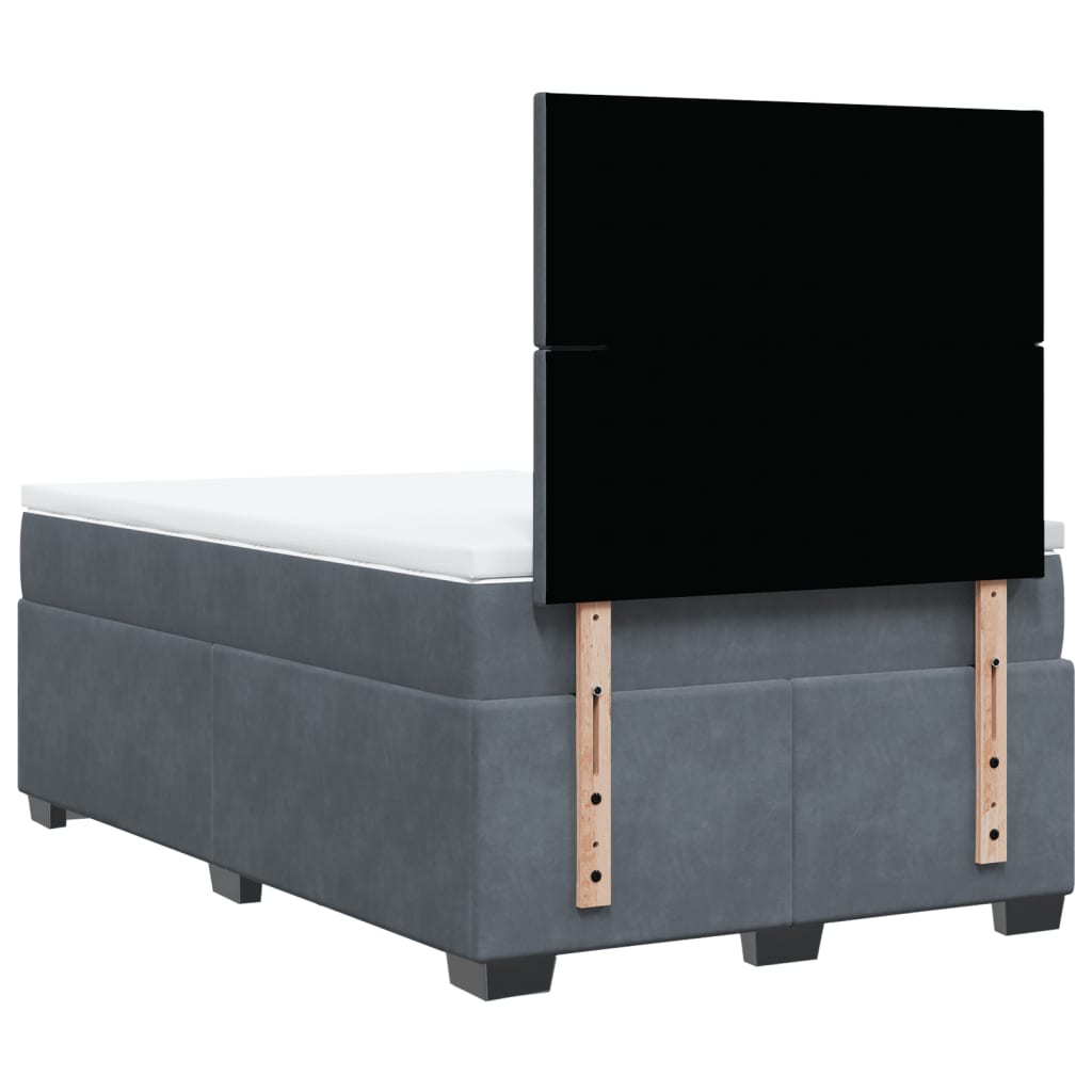 Boxspring met matras fluweel donkergrijs 120x200 cm is nu te koop bij PeponiXL, paradijselijk wonen!
