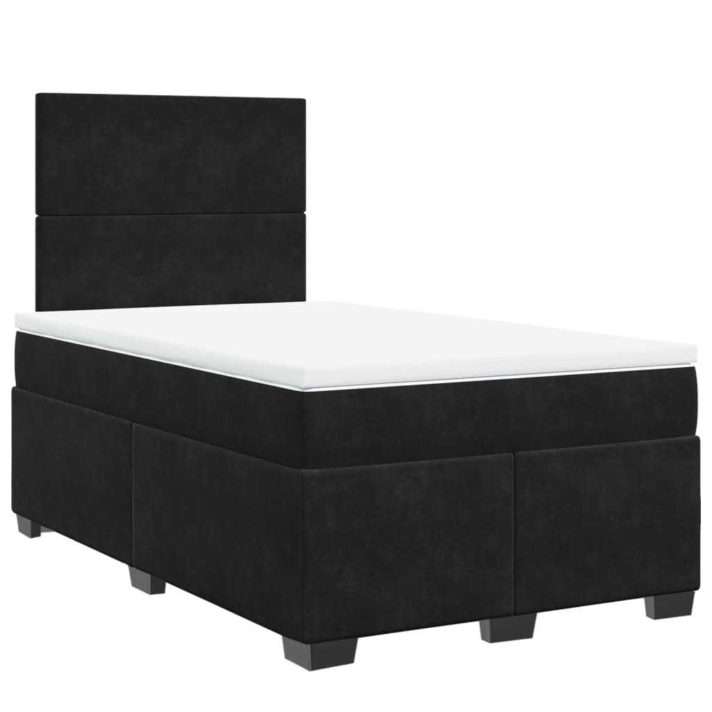 Boxspring met matras fluweel zwart 120x200 cm is nu te koop bij PeponiXL, paradijselijk wonen!