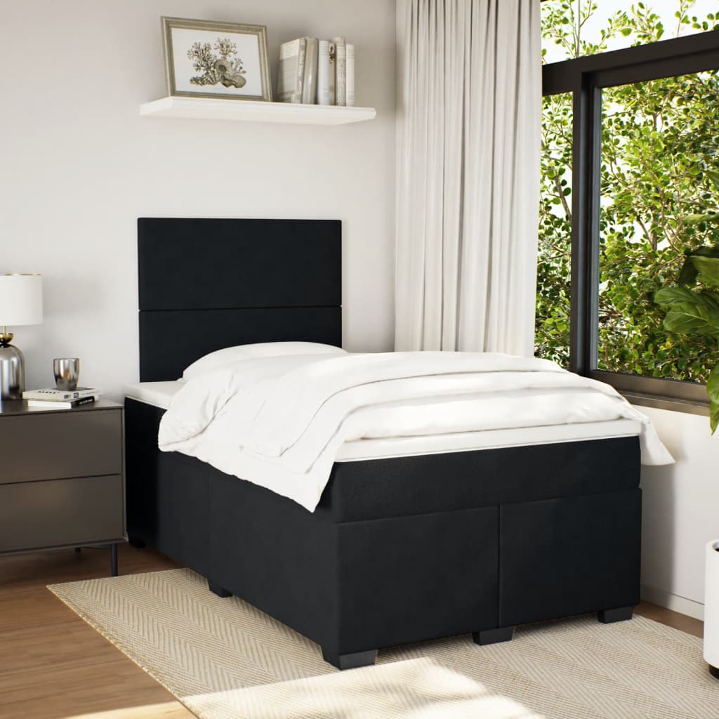Boxspring met matras fluweel zwart 120x200 cm is nu te koop bij PeponiXL, paradijselijk wonen!