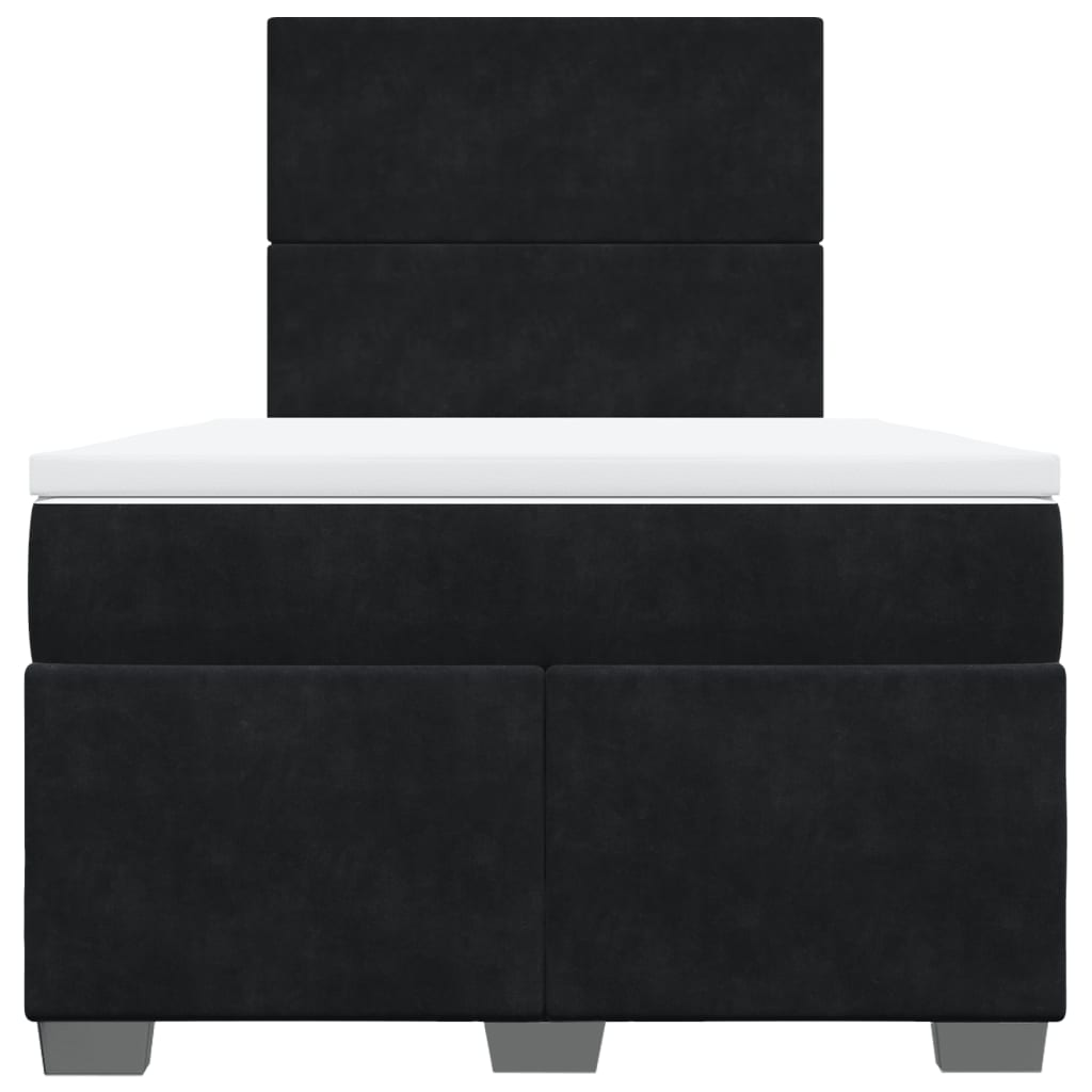 Boxspring met matras fluweel zwart 120x200 cm is nu te koop bij PeponiXL, paradijselijk wonen!