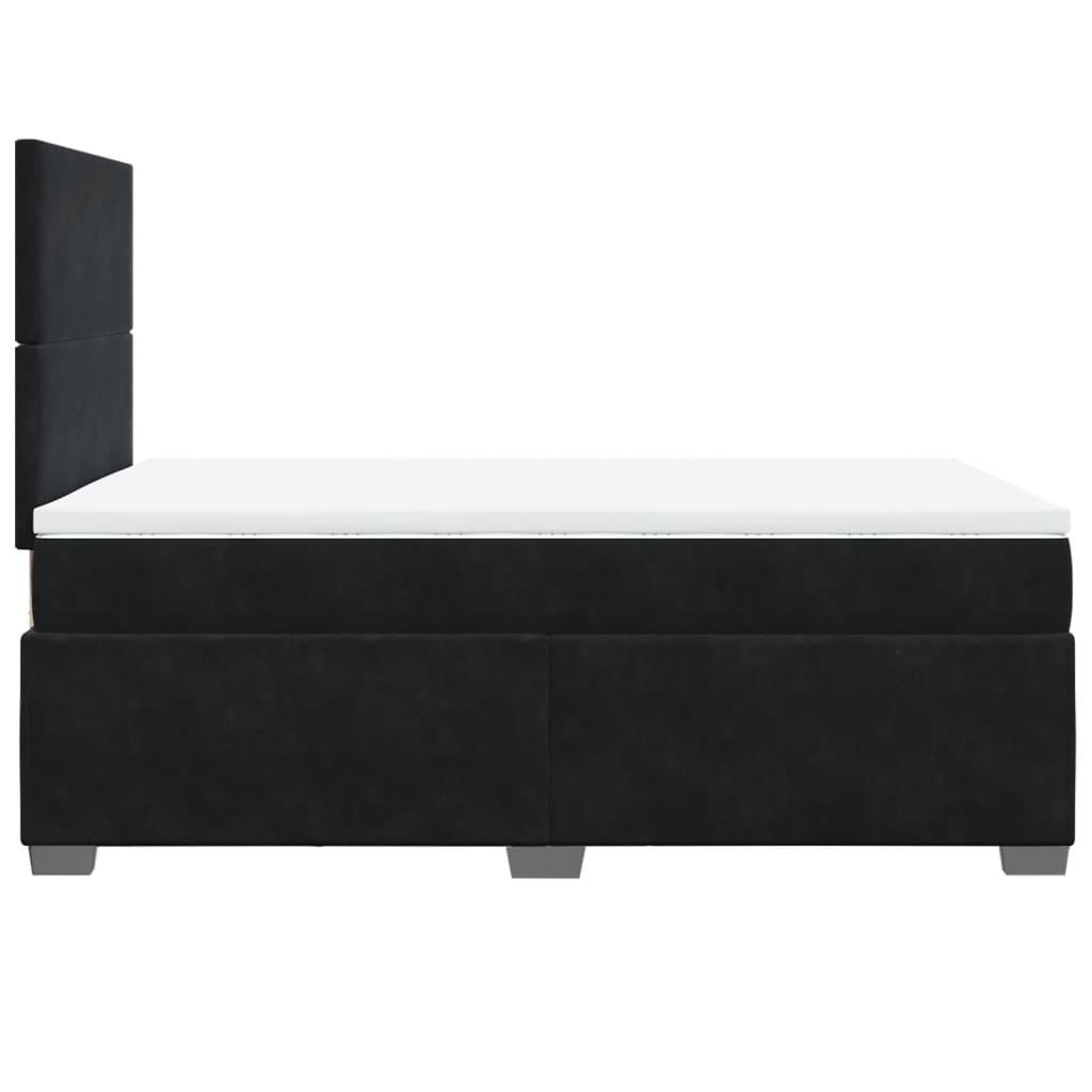 Boxspring met matras fluweel zwart 120x200 cm is nu te koop bij PeponiXL, paradijselijk wonen!
