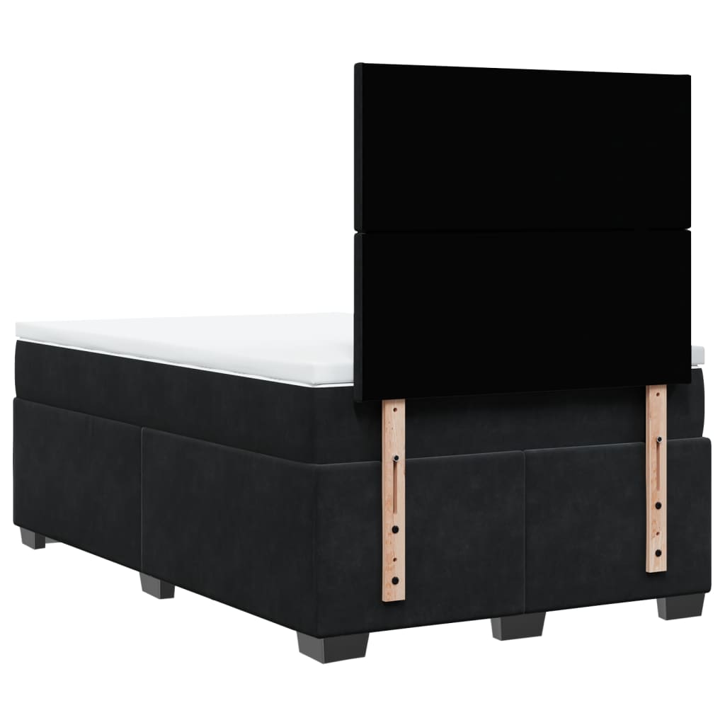 Boxspring met matras fluweel zwart 120x200 cm is nu te koop bij PeponiXL, paradijselijk wonen!