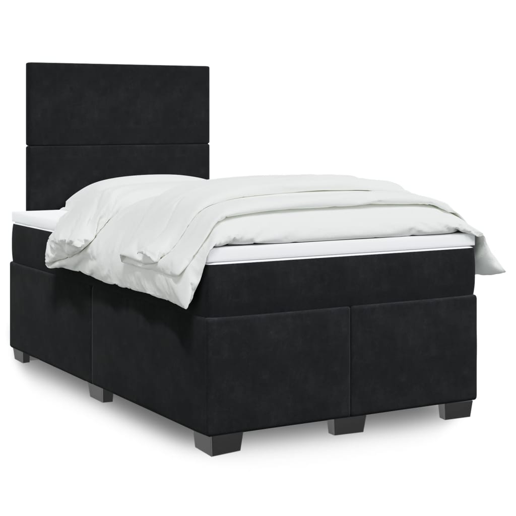 Boxspring met matras fluweel zwart 120x200 cm is nu te koop bij PeponiXL, paradijselijk wonen!
