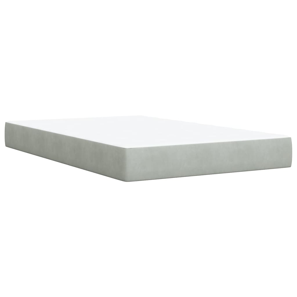Boxspring met matras fluweel lichtgrijs 120x200 cm is nu te koop bij PeponiXL, paradijselijk wonen!