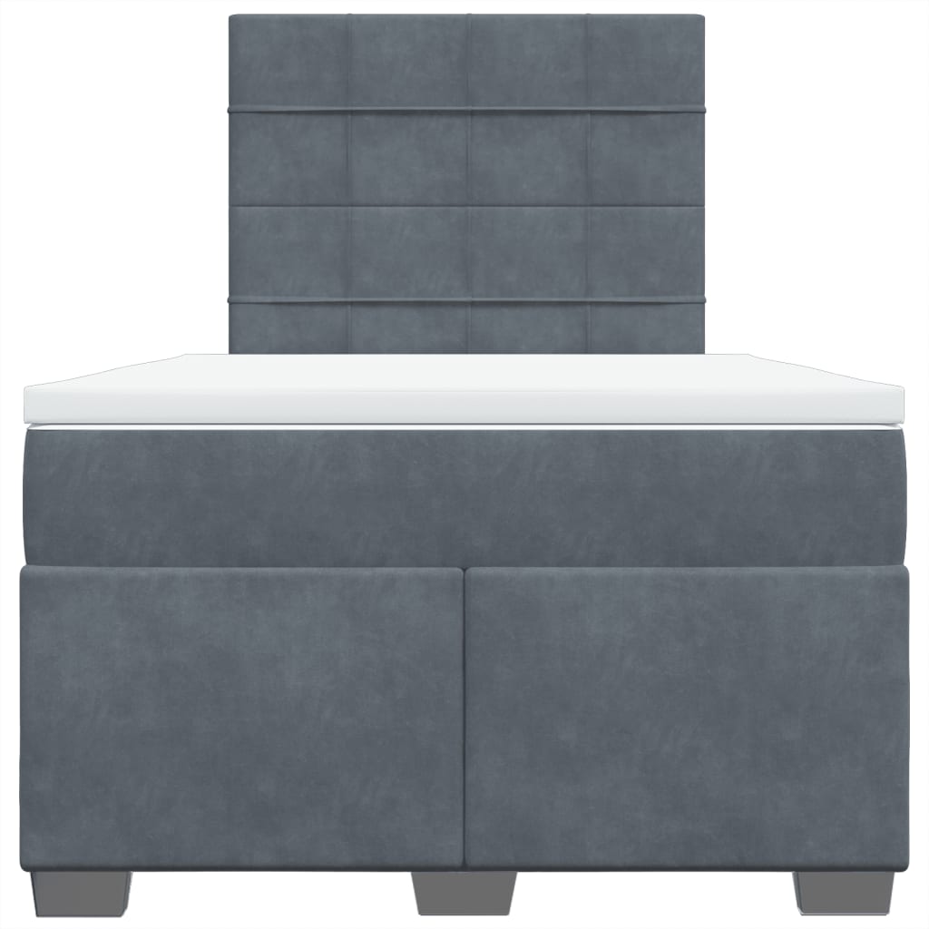 Boxspring met matras fluweel donkergrijs 120x200 cm is nu te koop bij PeponiXL, paradijselijk wonen!