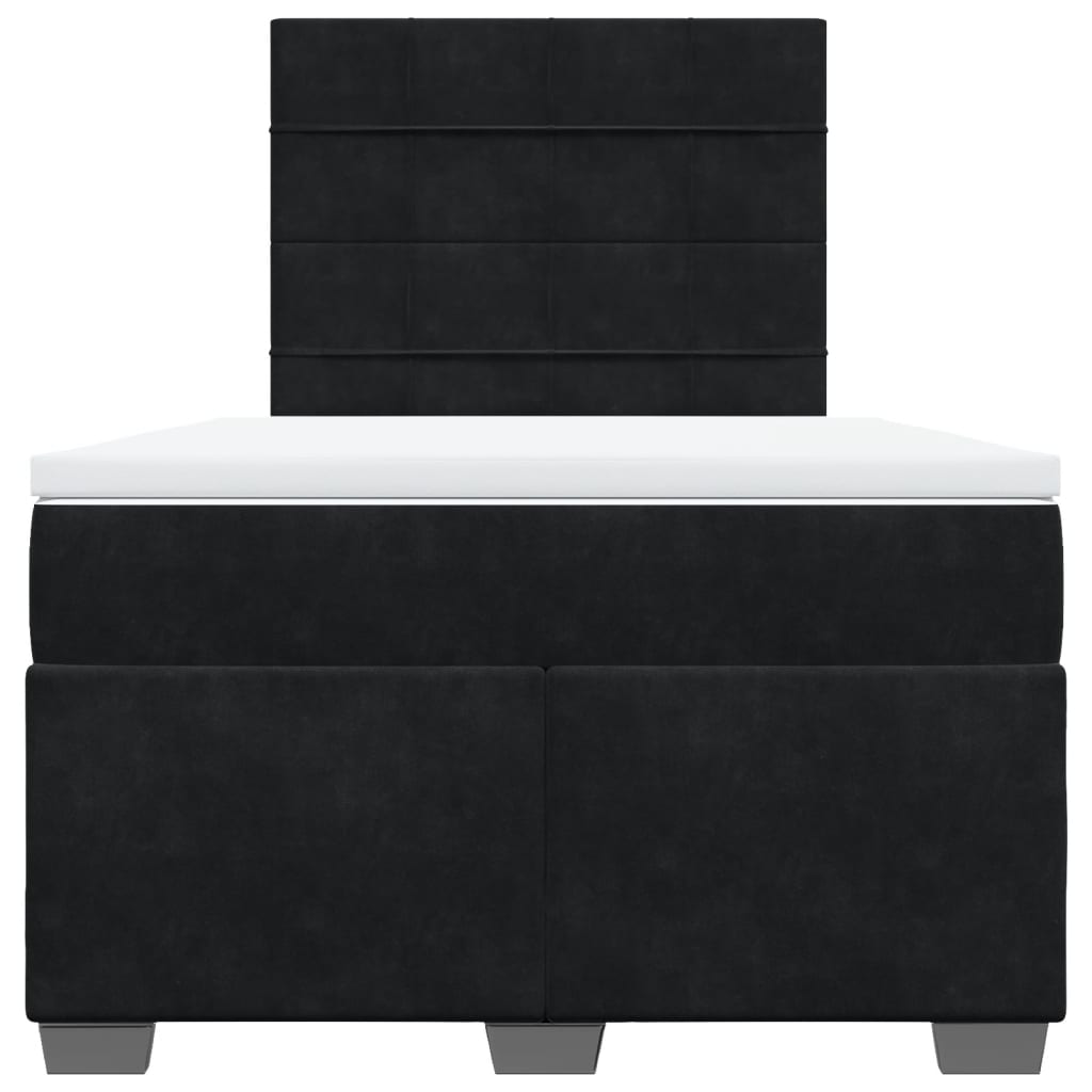 Boxspring met matras fluweel zwart 120x200 cm is nu te koop bij PeponiXL, paradijselijk wonen!