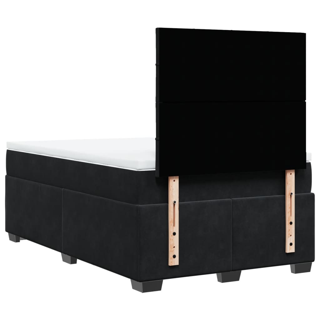 Boxspring met matras fluweel zwart 120x200 cm is nu te koop bij PeponiXL, paradijselijk wonen!