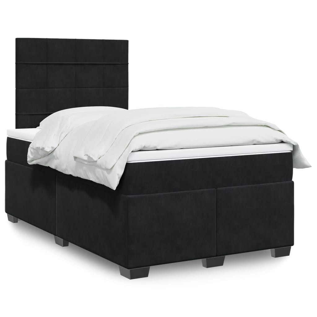 Boxspring met matras fluweel zwart 120x200 cm is nu te koop bij PeponiXL, paradijselijk wonen!