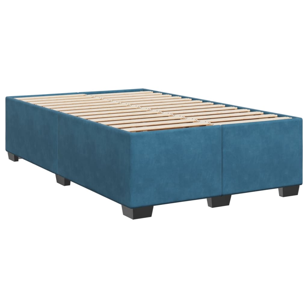 Boxspring met matras fluweel blauw 120x200 cm is nu te koop bij PeponiXL, paradijselijk wonen!