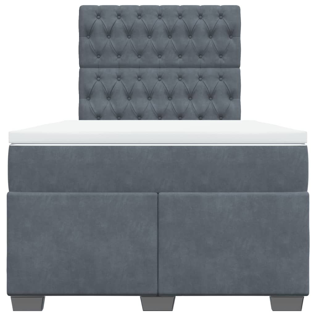 Boxspring met matras fluweel donkergrijs 120x200 cm is nu te koop bij PeponiXL, paradijselijk wonen!