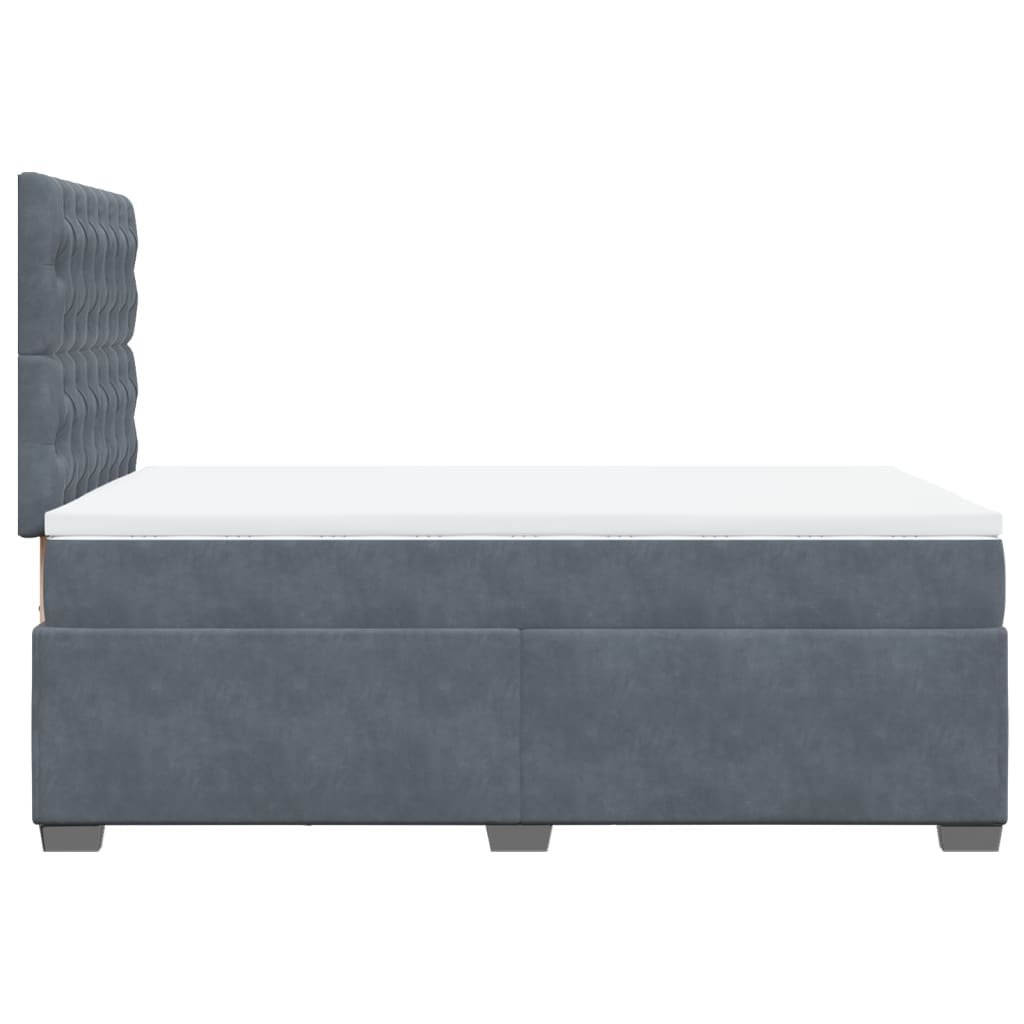 Boxspring met matras fluweel donkergrijs 120x200 cm is nu te koop bij PeponiXL, paradijselijk wonen!