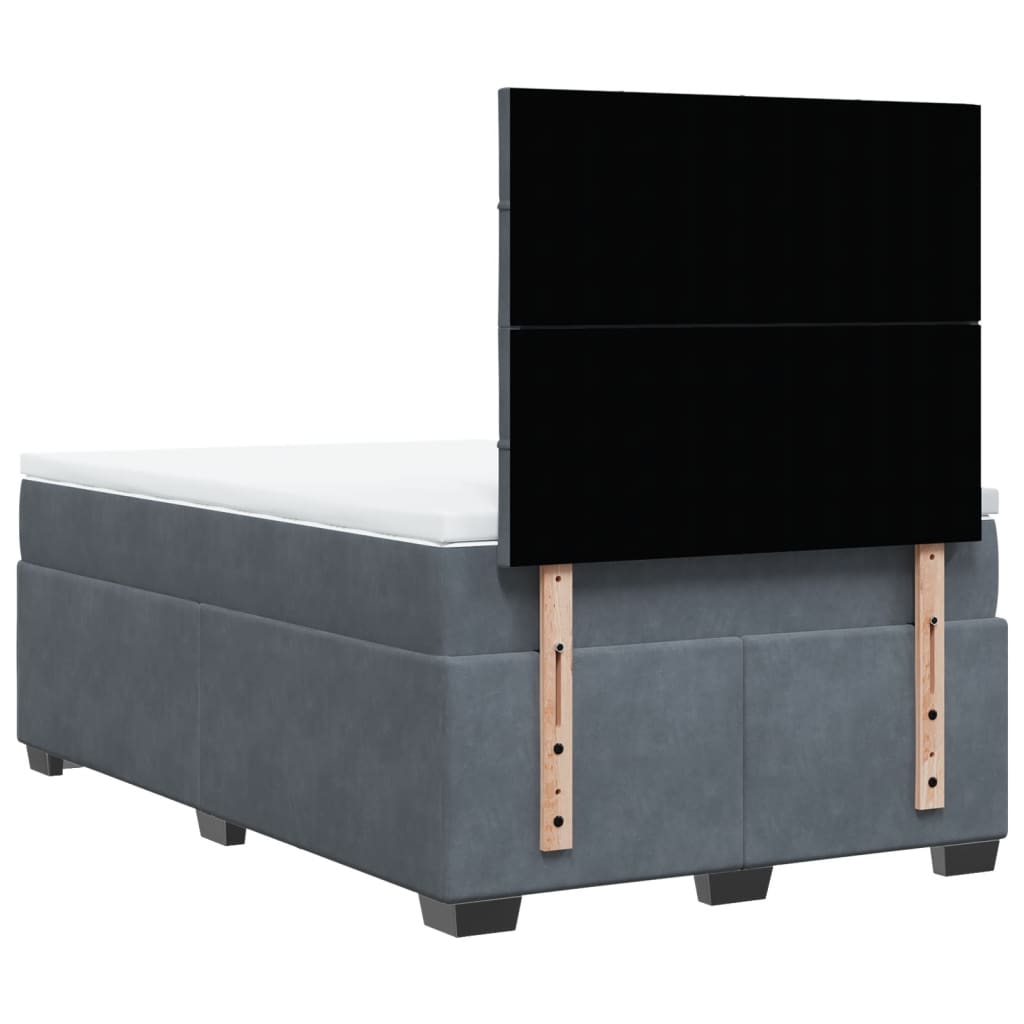 Boxspring met matras fluweel donkergrijs 120x200 cm is nu te koop bij PeponiXL, paradijselijk wonen!