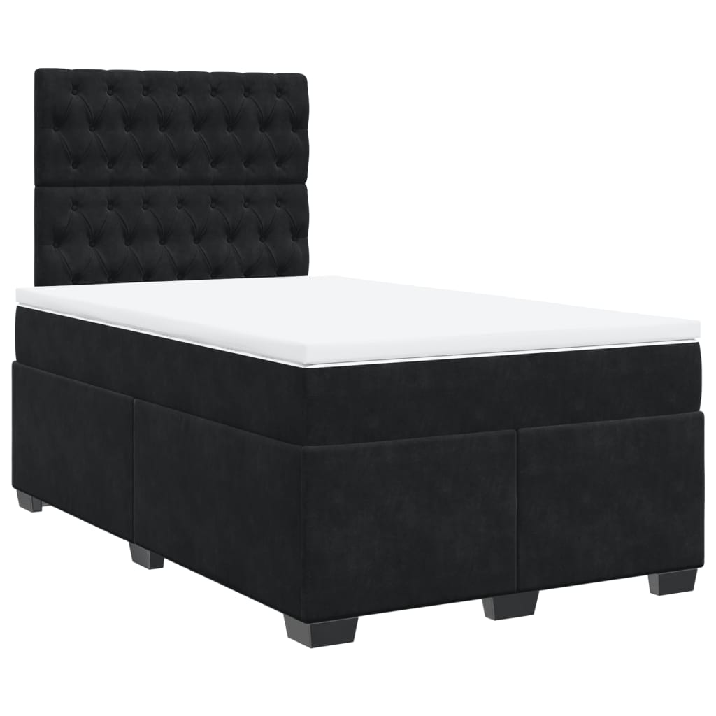 Boxspring met matras fluweel zwart 120x200 cm is nu te koop bij PeponiXL, paradijselijk wonen!