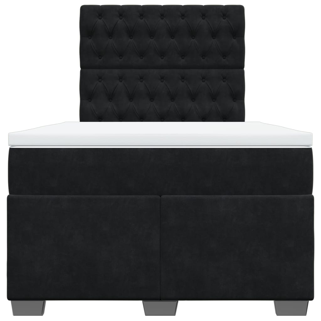 Boxspring met matras fluweel zwart 120x200 cm is nu te koop bij PeponiXL, paradijselijk wonen!