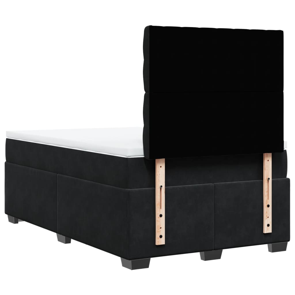 Boxspring met matras fluweel zwart 120x200 cm is nu te koop bij PeponiXL, paradijselijk wonen!