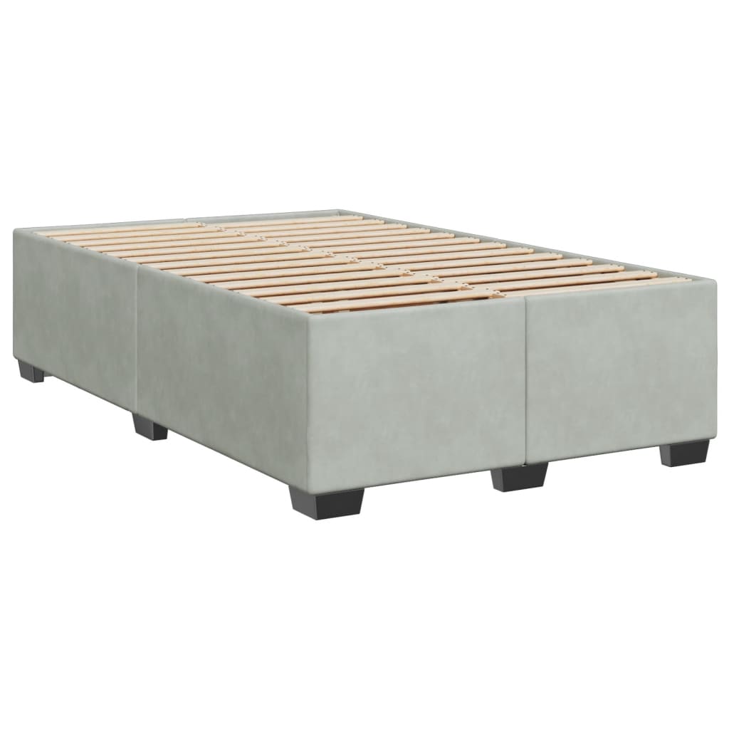 Boxspring met matras fluweel lichtgrijs 120x200 cm is nu te koop bij PeponiXL, paradijselijk wonen!