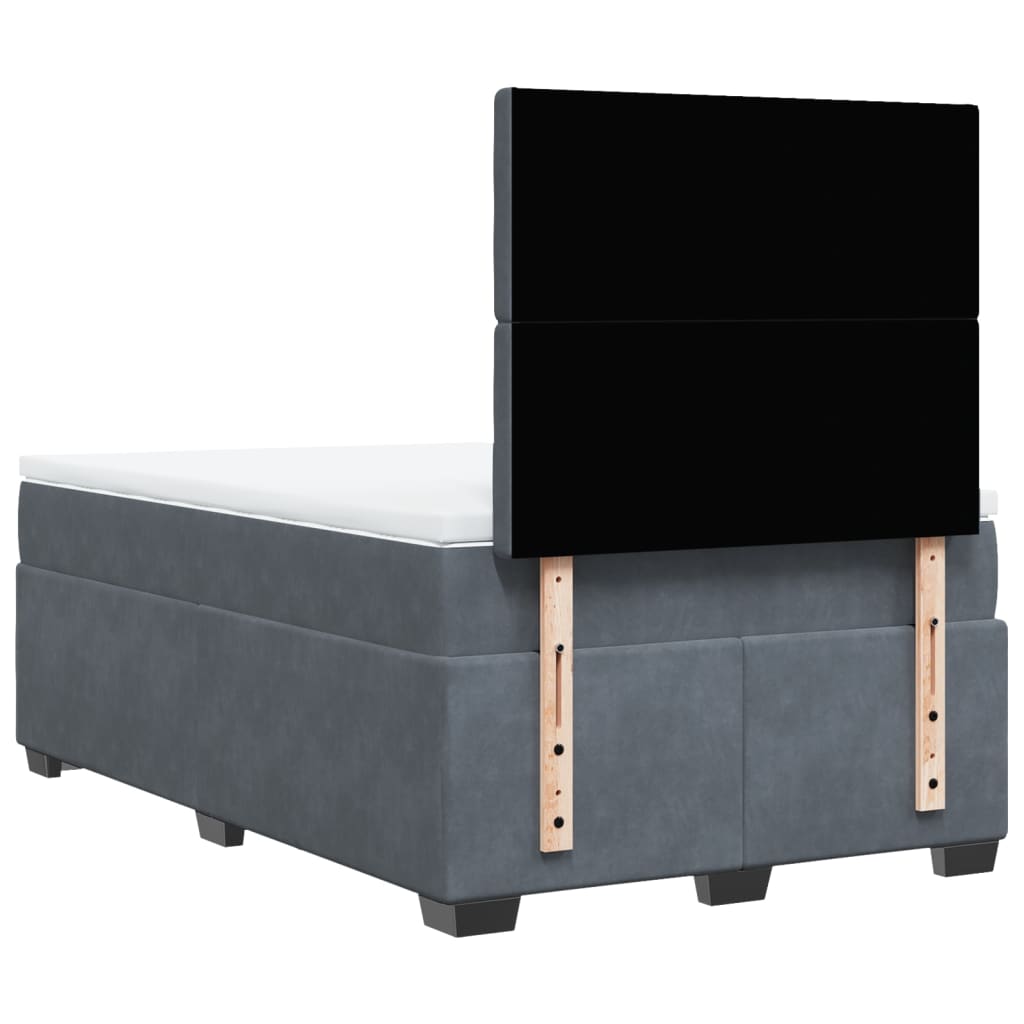 Boxspring met matras fluweel donkergrijs 120x200 cm is nu te koop bij PeponiXL, paradijselijk wonen!