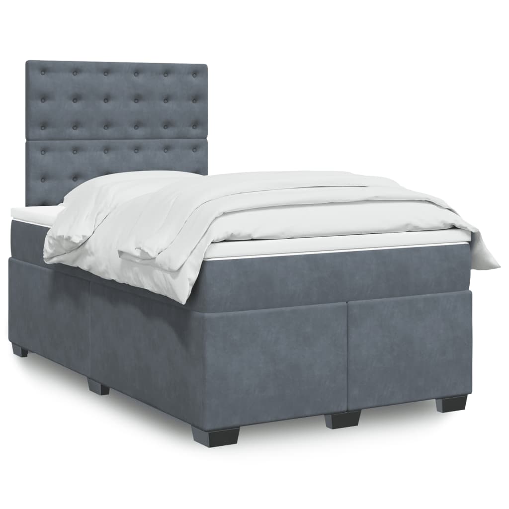 Boxspring met matras fluweel donkergrijs 120x200 cm is nu te koop bij PeponiXL, paradijselijk wonen!