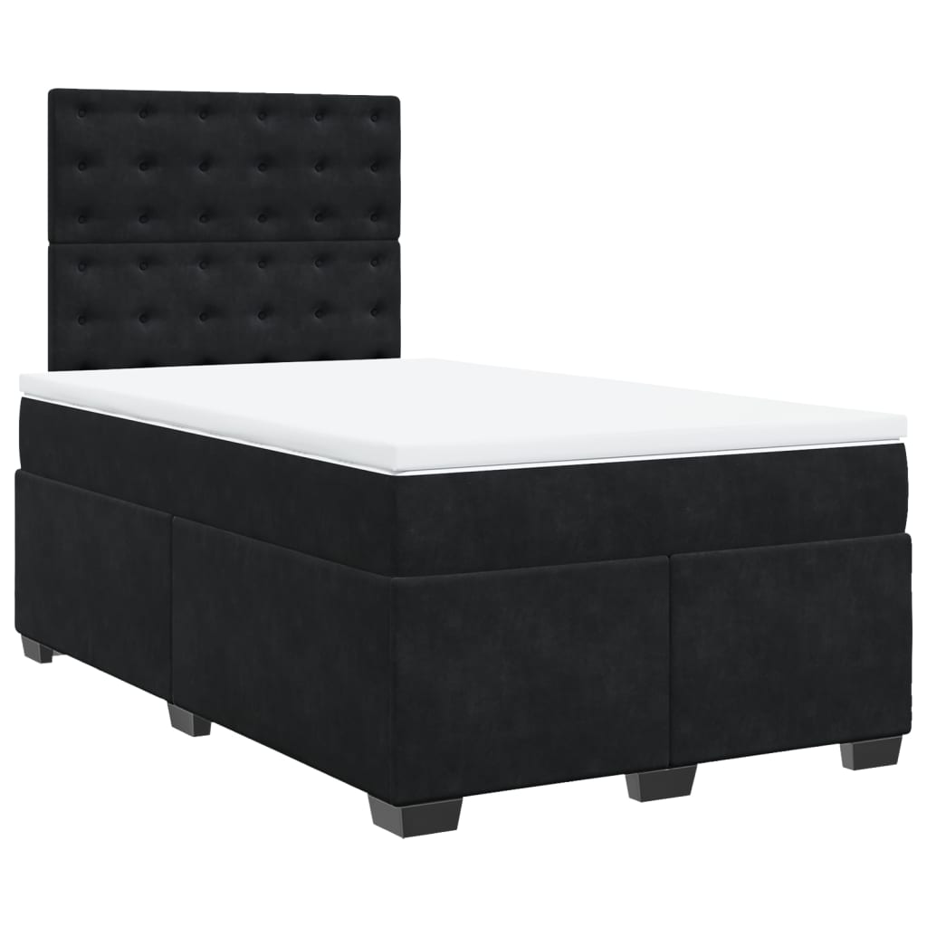 Boxspring met matras fluweel zwart 120x200 cm is nu te koop bij PeponiXL, paradijselijk wonen!