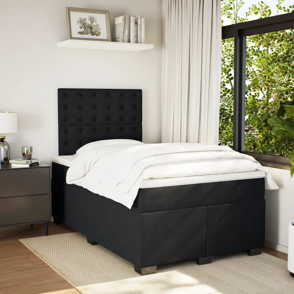 Boxspring met matras fluweel zwart 120x200 cm is nu te koop bij PeponiXL, paradijselijk wonen!
