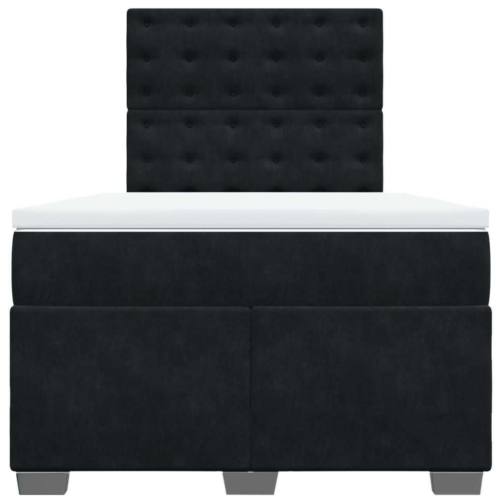 Boxspring met matras fluweel zwart 120x200 cm is nu te koop bij PeponiXL, paradijselijk wonen!
