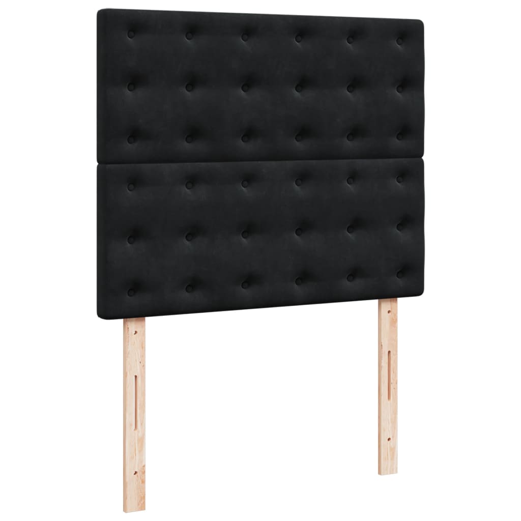 Boxspring met matras fluweel zwart 120x200 cm is nu te koop bij PeponiXL, paradijselijk wonen!