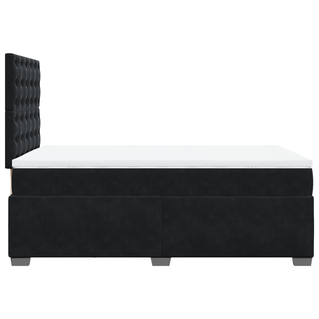 Boxspring met matras fluweel zwart 120x200 cm is nu te koop bij PeponiXL, paradijselijk wonen!