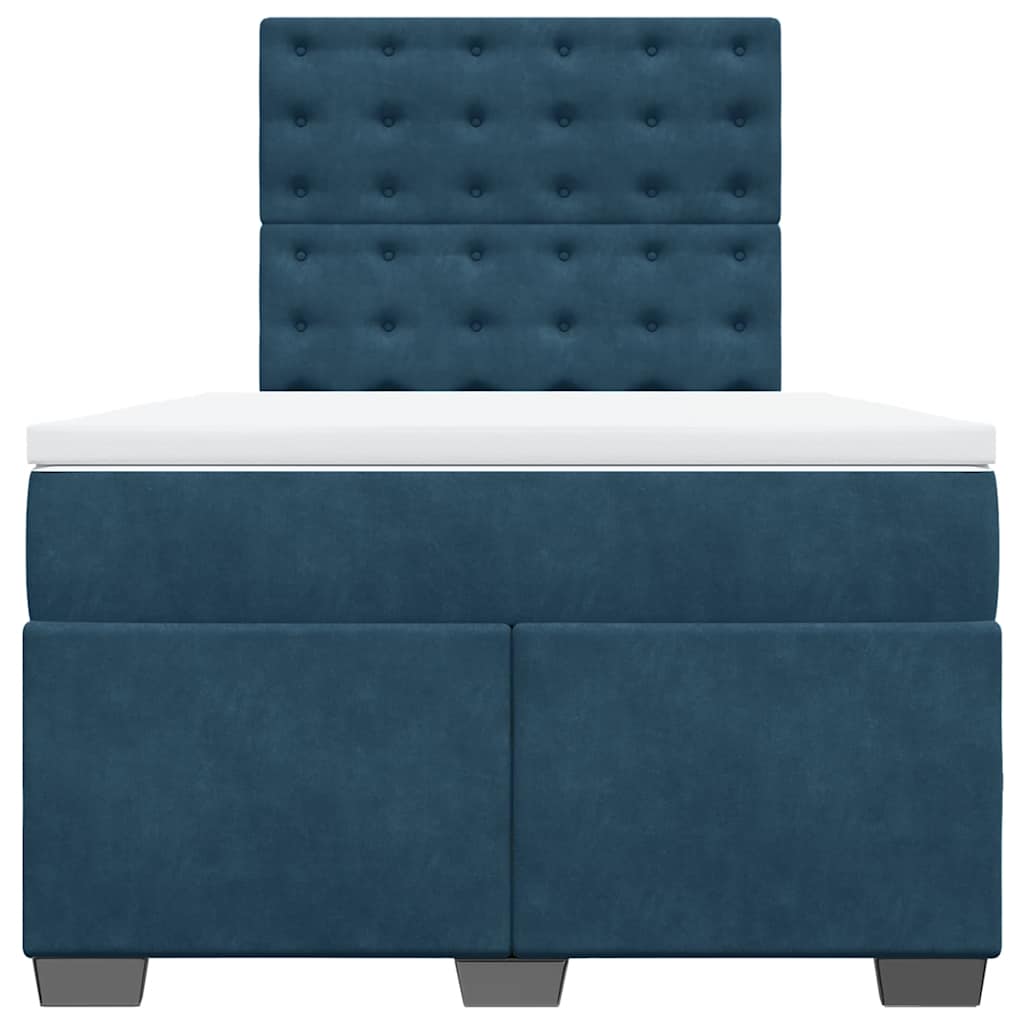 Boxspring met matras fluweel blauw 120x200 cm is nu te koop bij PeponiXL, paradijselijk wonen!