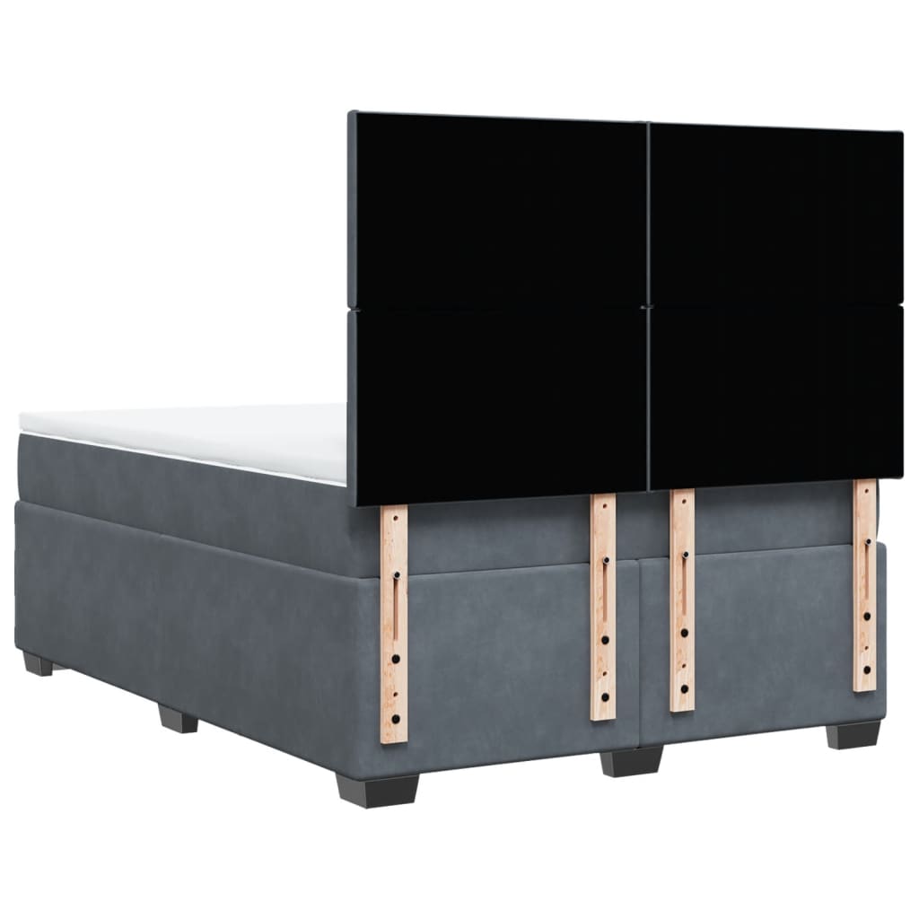 Boxspring met matras fluweel donkergrijs 140x190 cm is nu te koop bij PeponiXL, paradijselijk wonen!