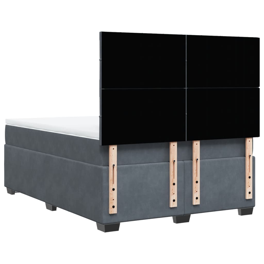 Boxspring met matras fluweel donkergrijs 140x190 cm is nu te koop bij PeponiXL, paradijselijk wonen!