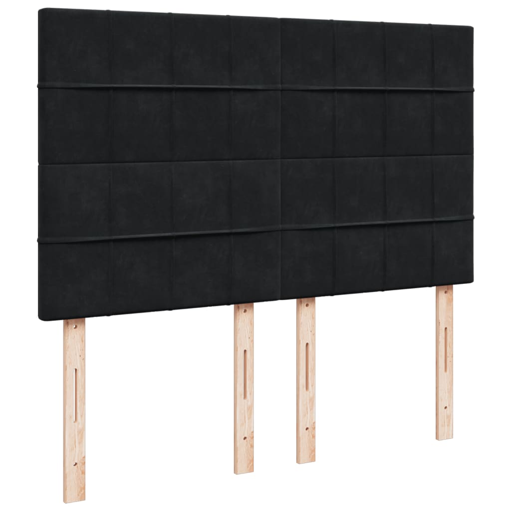 Boxspring met matras fluweel zwart 140x190 cm is nu te koop bij PeponiXL, paradijselijk wonen!