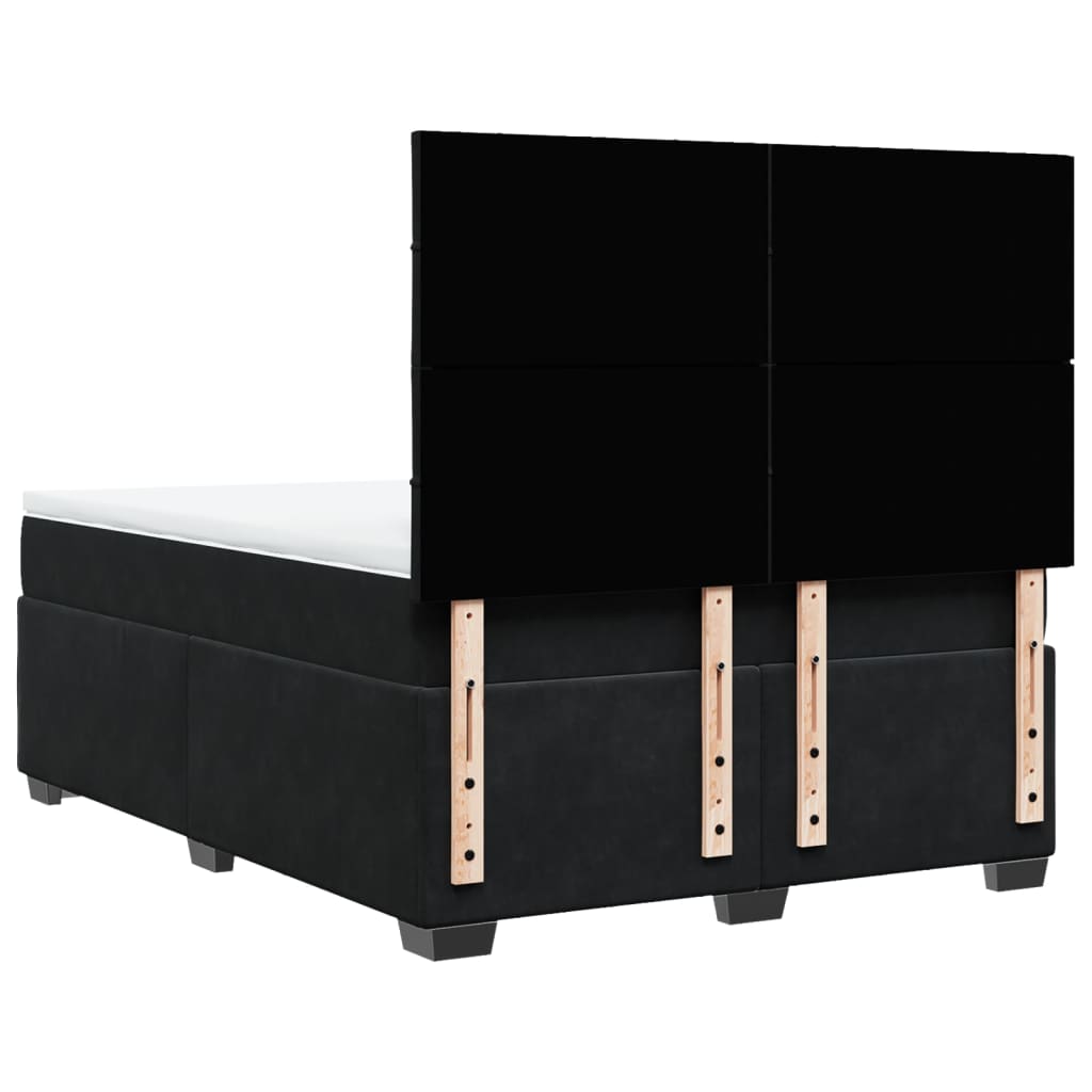 Boxspring met matras fluweel zwart 140x190 cm is nu te koop bij PeponiXL, paradijselijk wonen!