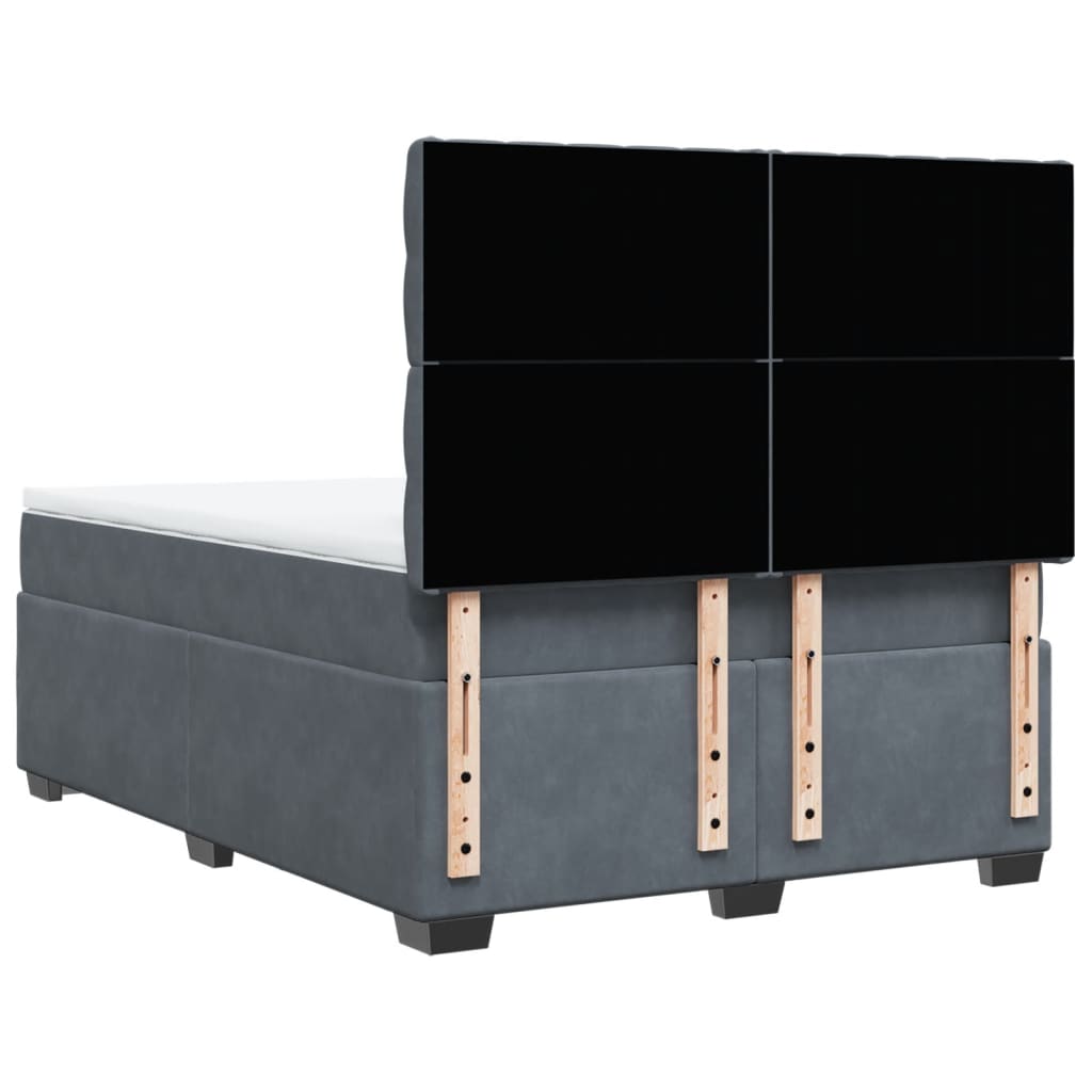 Boxspring met matras fluweel donkergrijs 140x190 cm is nu te koop bij PeponiXL, paradijselijk wonen!
