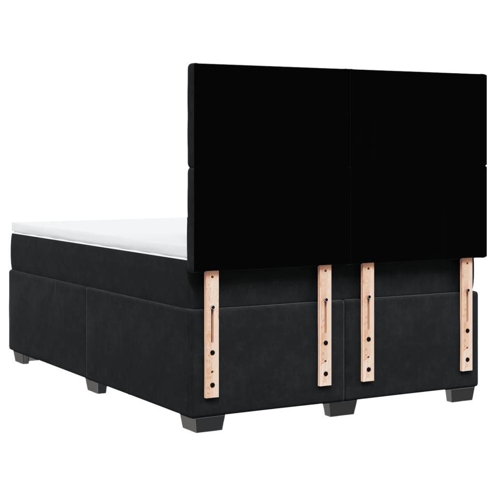 Boxspring met matras fluweel zwart 140x190 cm is nu te koop bij PeponiXL, paradijselijk wonen!
