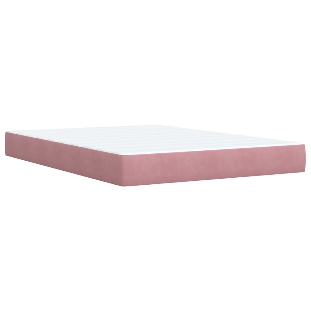 Boxspring met matras fluweel roze 140x190 cm is nu te koop bij PeponiXL, paradijselijk wonen!
