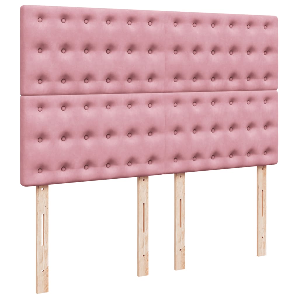 Boxspring met matras fluweel roze 140x190 cm is nu te koop bij PeponiXL, paradijselijk wonen!