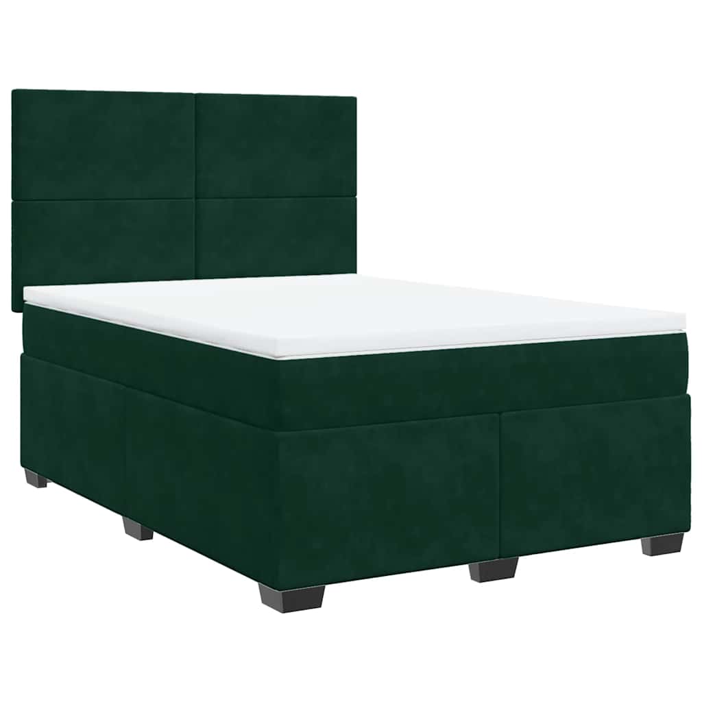 Boxspring met matras fluweel donkergroen 140x200 cm is nu te koop bij PeponiXL, paradijselijk wonen!