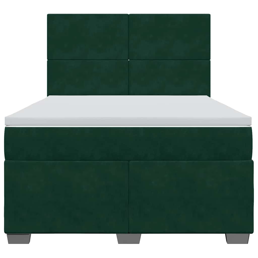 Boxspring met matras fluweel donkergroen 140x200 cm is nu te koop bij PeponiXL, paradijselijk wonen!