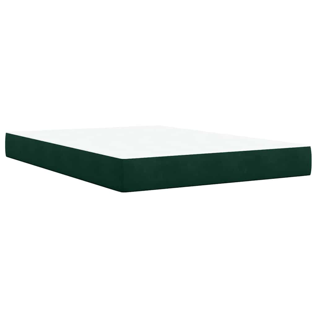 Boxspring met matras fluweel donkergroen 140x200 cm is nu te koop bij PeponiXL, paradijselijk wonen!