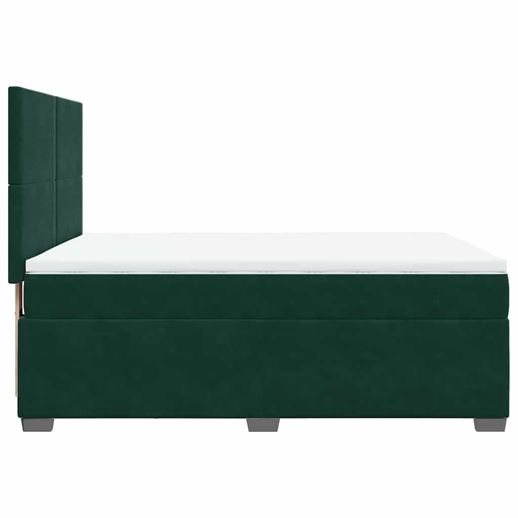 Boxspring met matras fluweel donkergroen 140x200 cm is nu te koop bij PeponiXL, paradijselijk wonen!