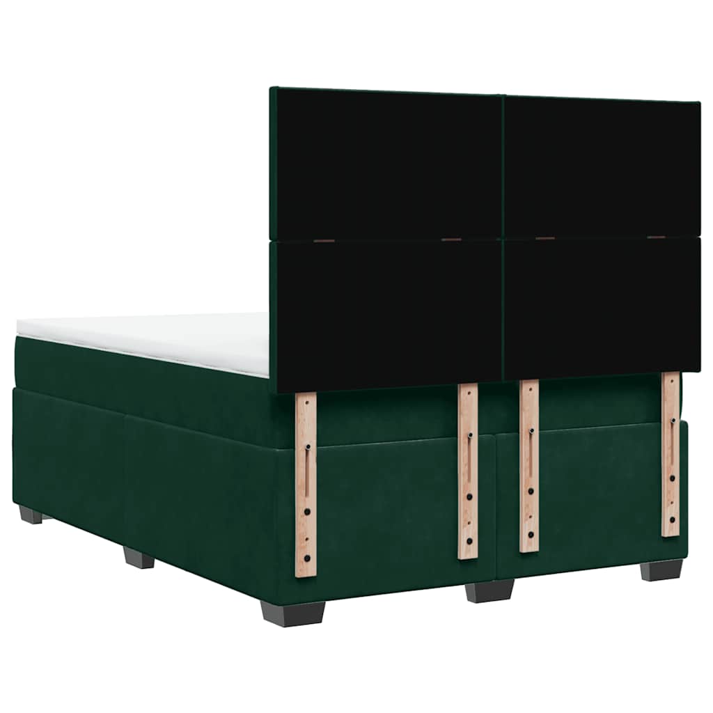 Boxspring met matras fluweel donkergroen 140x200 cm is nu te koop bij PeponiXL, paradijselijk wonen!