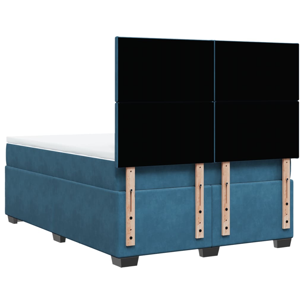 Boxspring met matras fluweel blauw 140x200 cm is nu te koop bij PeponiXL, paradijselijk wonen!