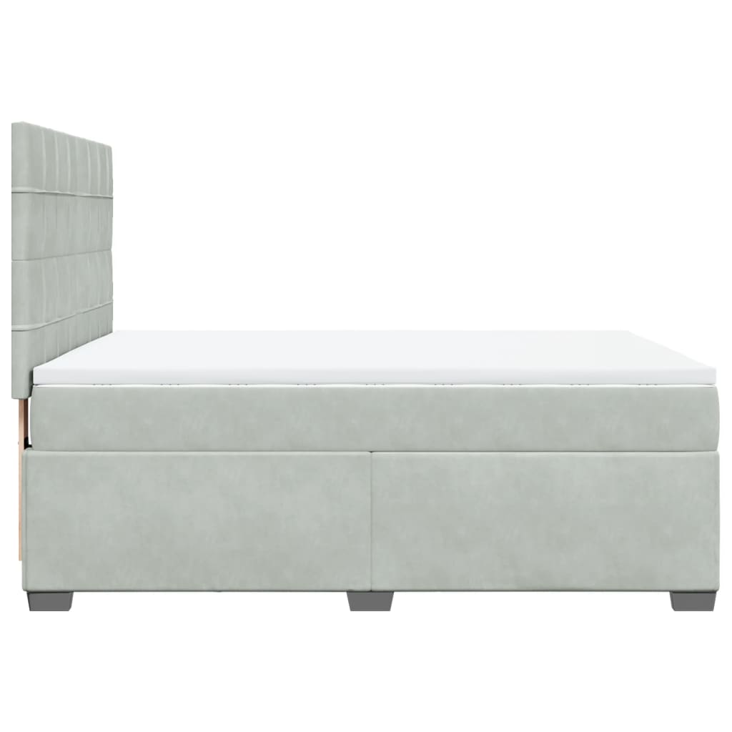 Boxspring met matras fluweel lichtgrijs 140x200 cm is nu te koop bij PeponiXL, paradijselijk wonen!