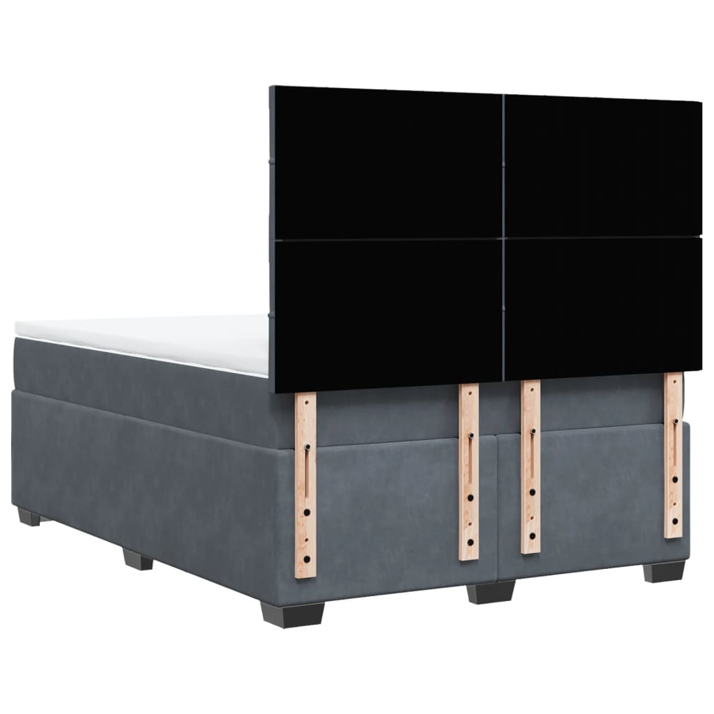 Boxspring met matras fluweel donkergrijs 140x200 cm is nu te koop bij PeponiXL, paradijselijk wonen!