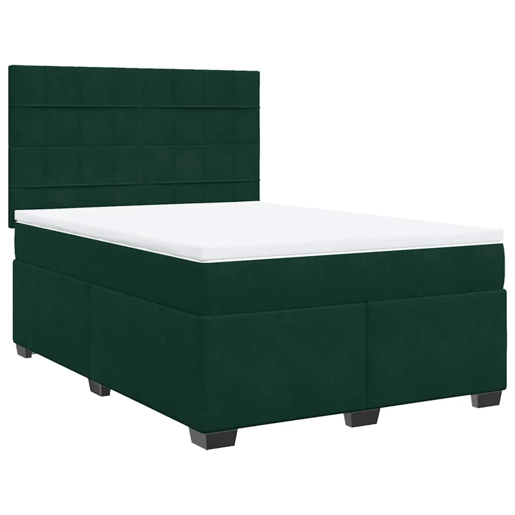 Boxspring met matras fluweel donkergroen 140x200 cm is nu te koop bij PeponiXL, paradijselijk wonen!